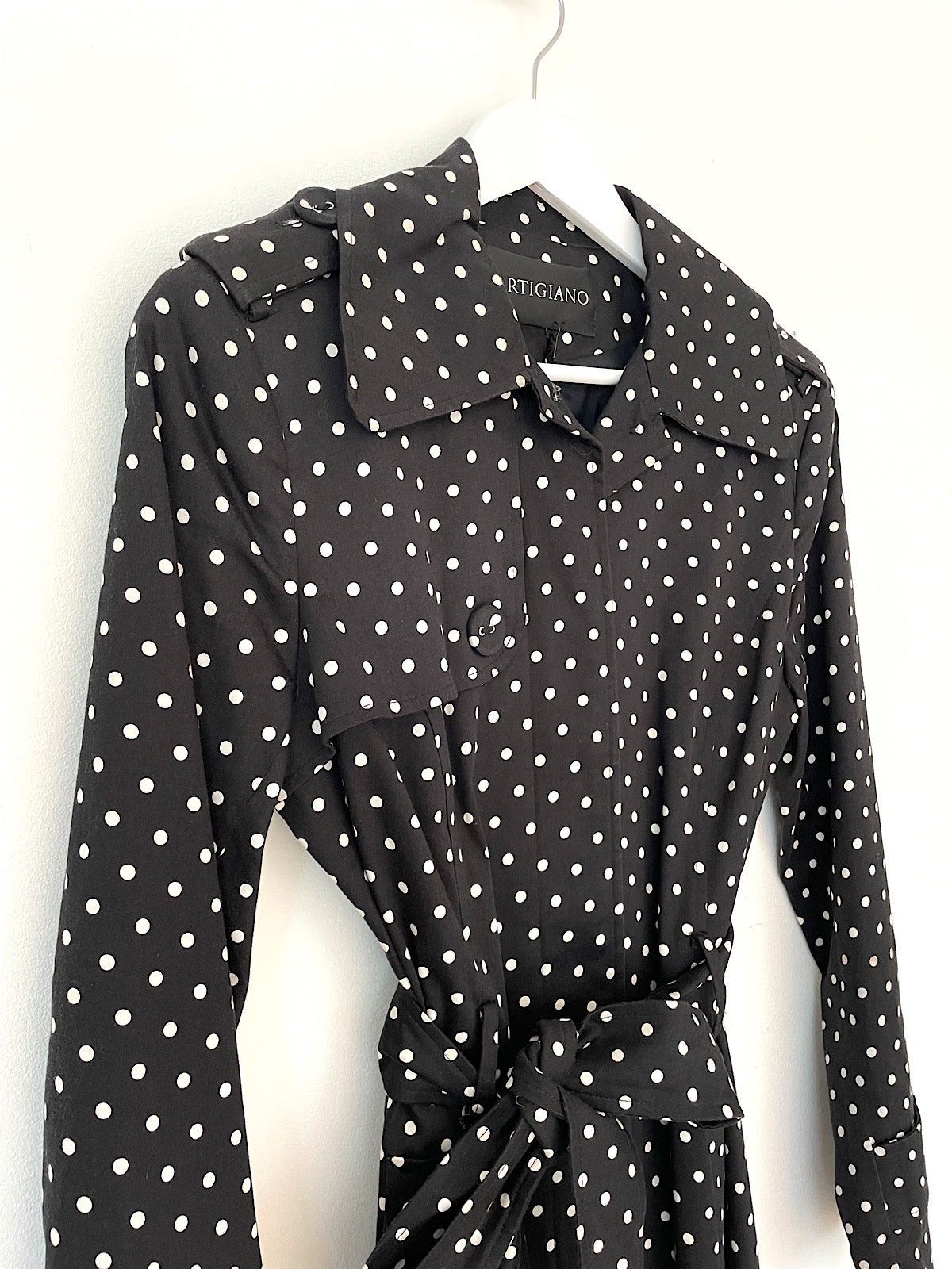 Vintage trench polka dot mid length