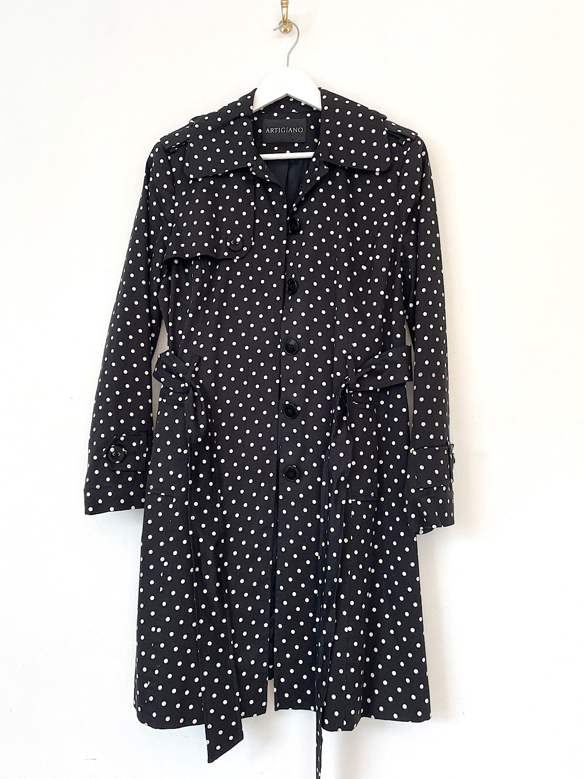 Vintage trench polka dot mid length