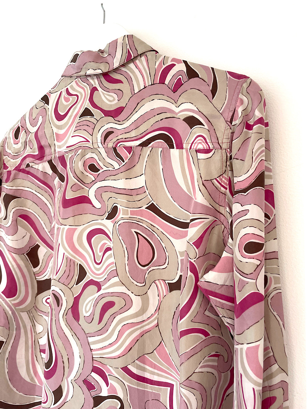 Vintage pure silk shirt abstract print