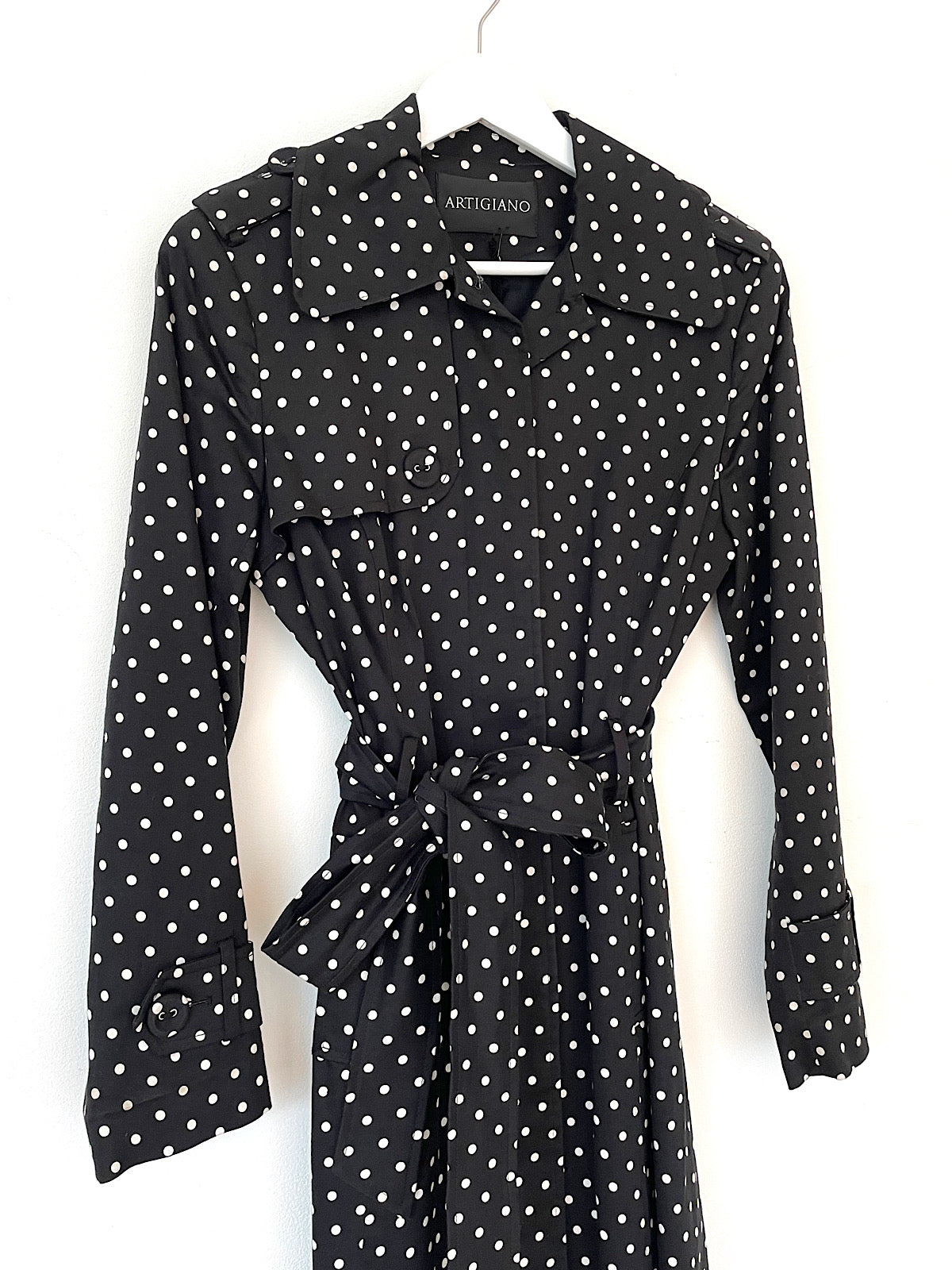 Vintage trench polka dot mid length