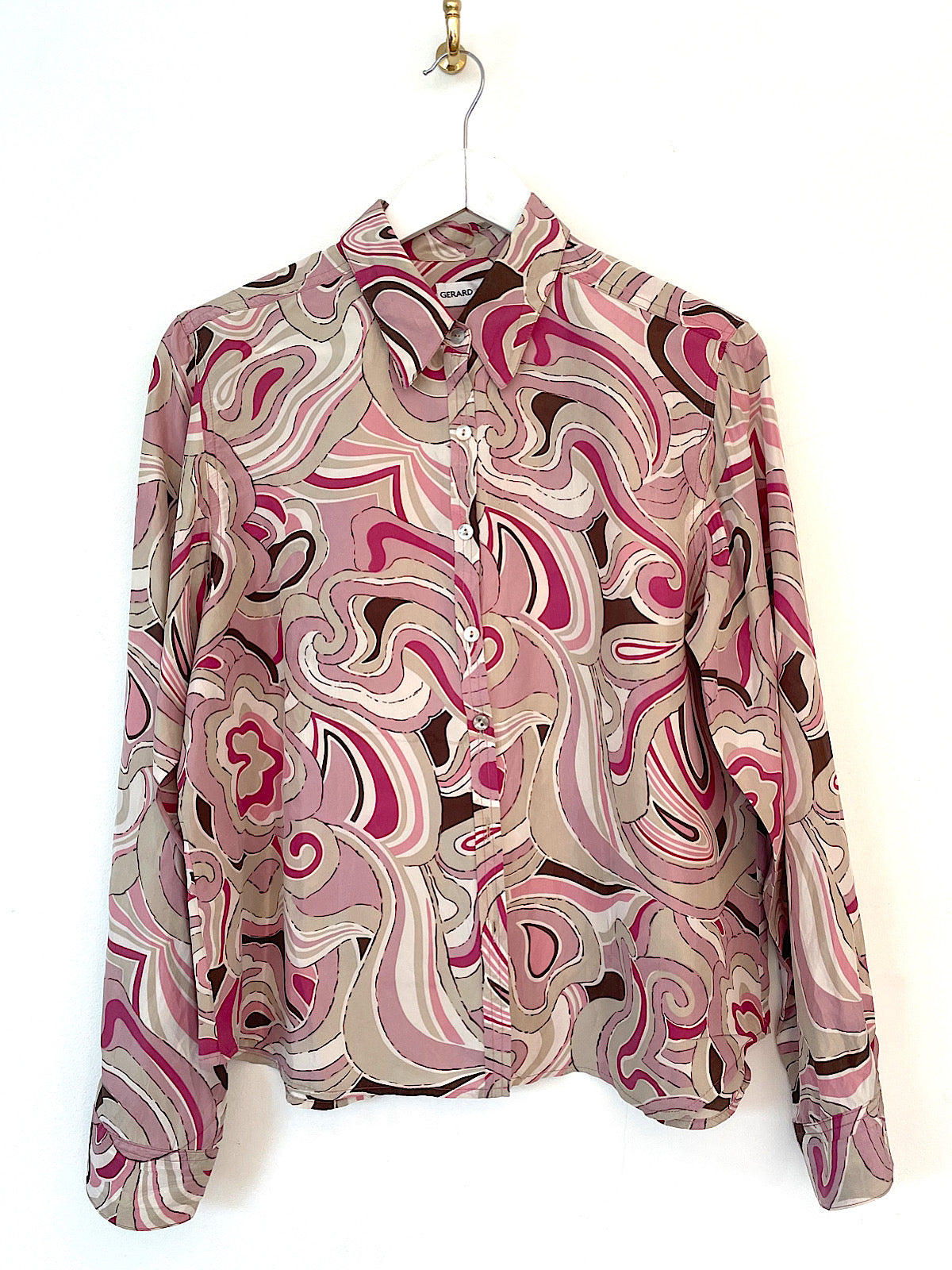 Vintage pure silk shirt abstract print