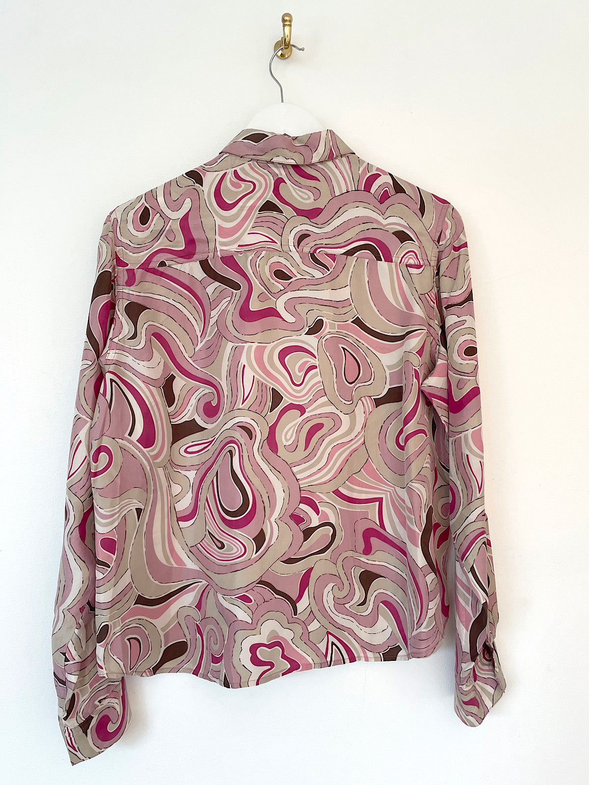 Vintage pure silk shirt abstract print