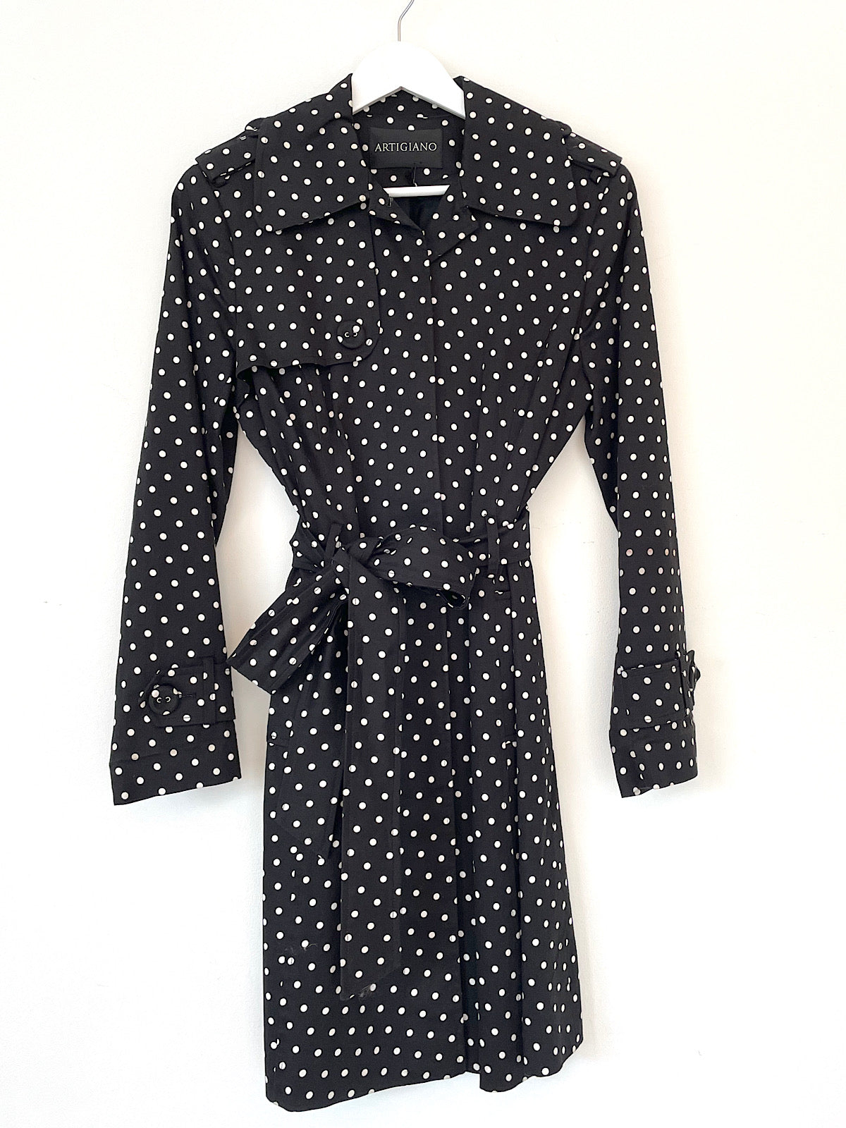 Vintage trench polka dot mid length