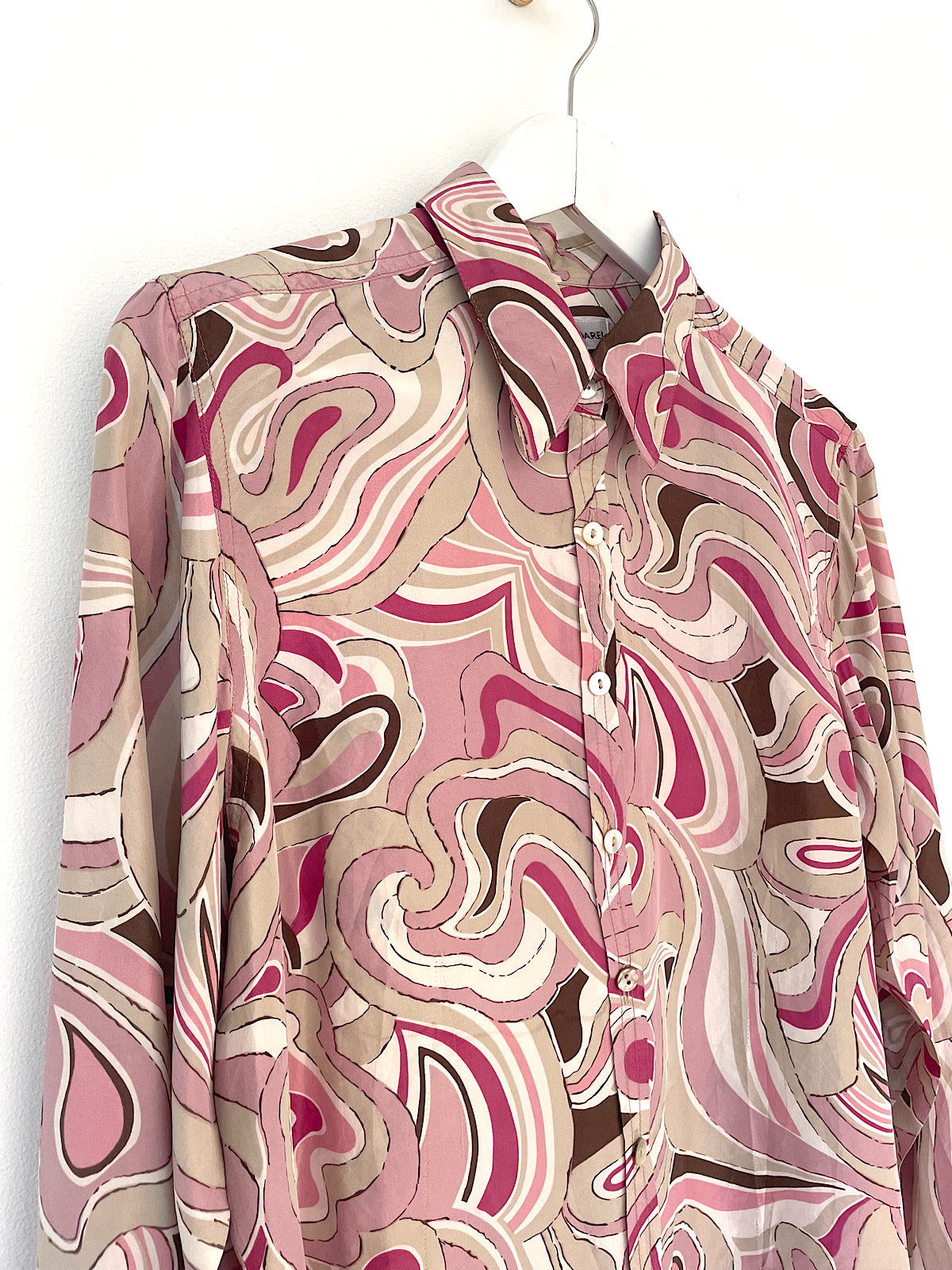 Vintage pure silk shirt abstract print