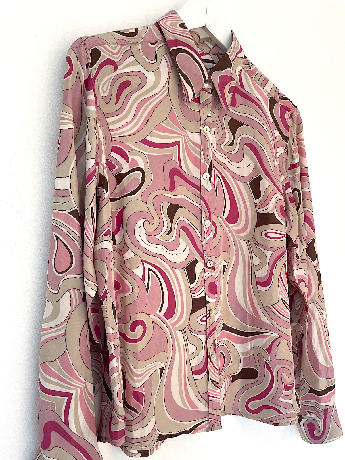 Vintage pure silk shirt abstract print