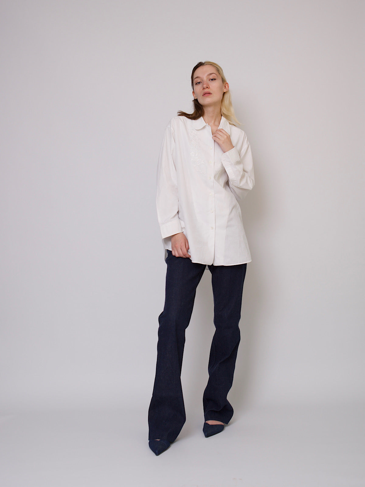 Vintage white cotton oversized shirt