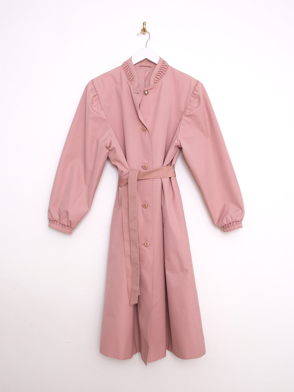 60s vintage pink pretty belted trench