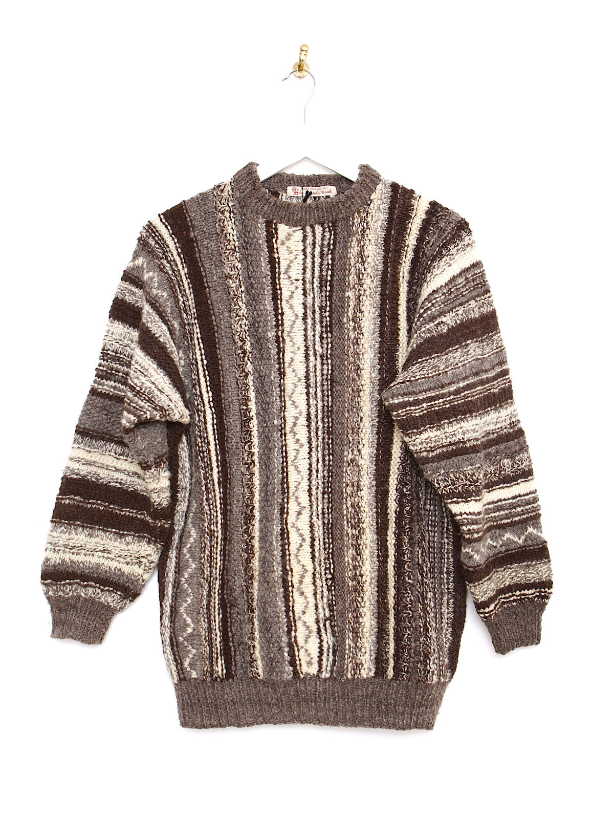 Vintage hand knitted stripy jumper pure wool