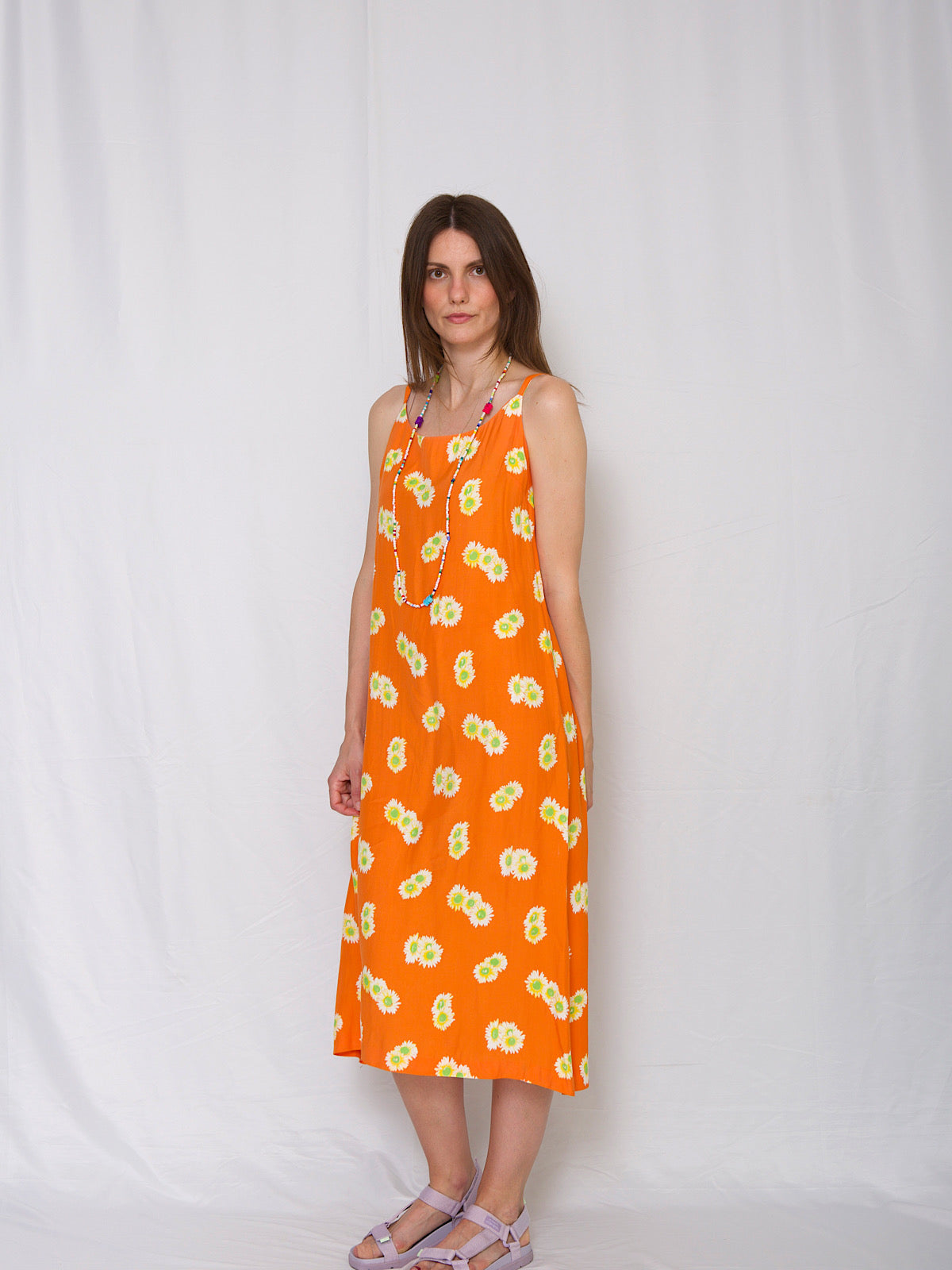 Summer slip dress large flower print