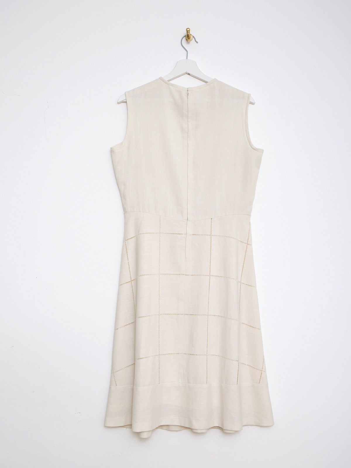 Vintage cream linen shift dress sleeveless