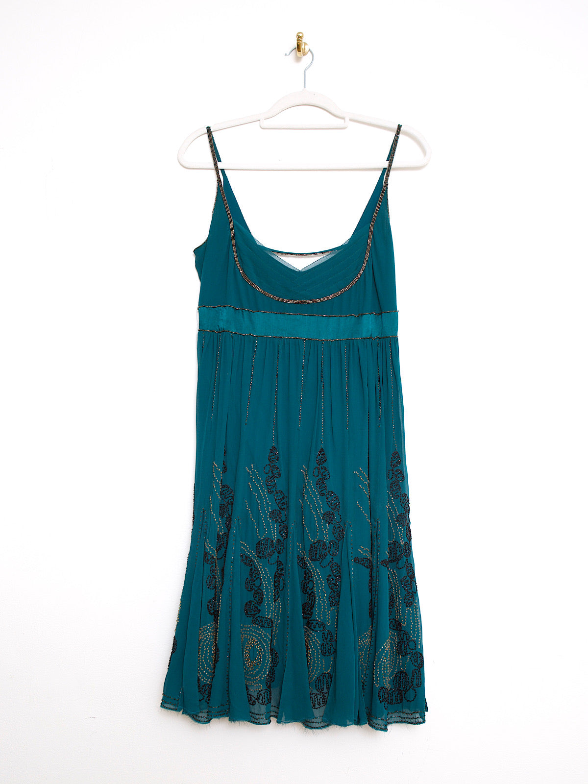 Pure silk beaded evening party dress by Karen Millen