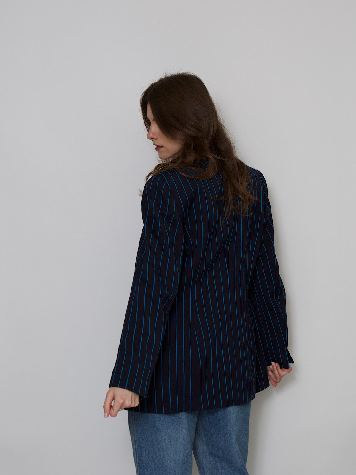 Vintage Laurel pinstripe blazer jacket in blue