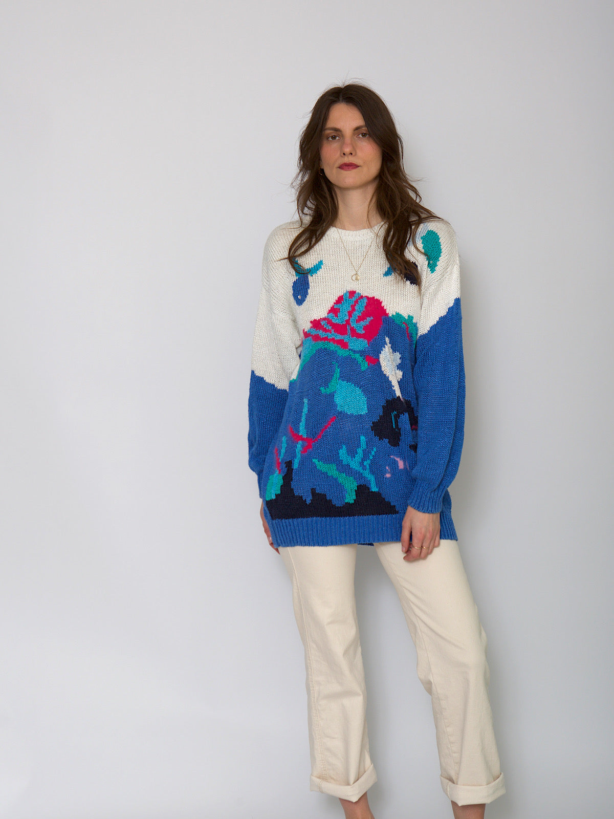 Vintage long sleeves jumper sea life print