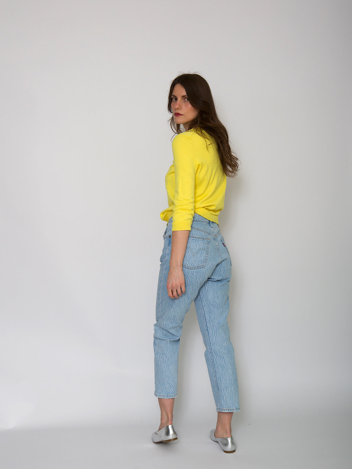 Light cotton long sleeves jumper in yellow