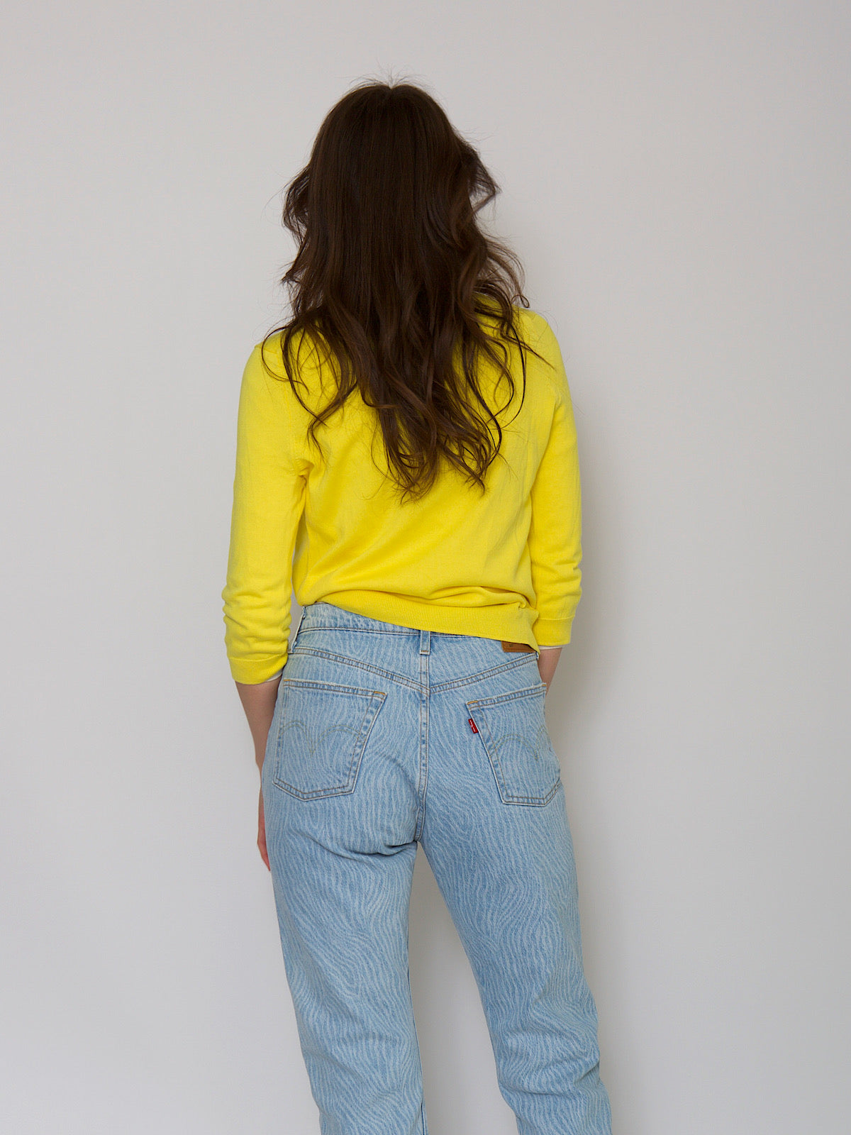 Light cotton long sleeves jumper in yellow