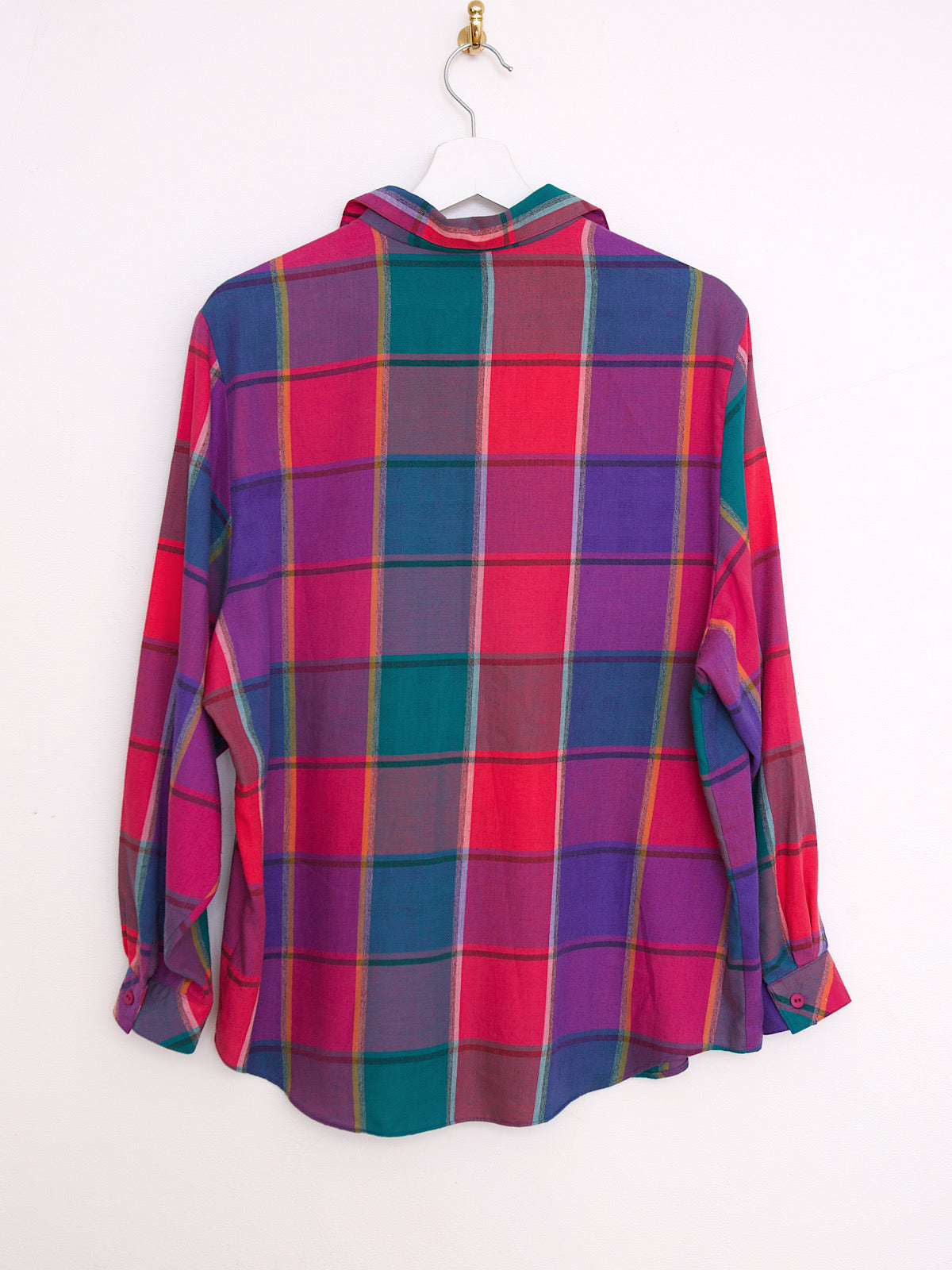 Vintage check print shirt long sleeves