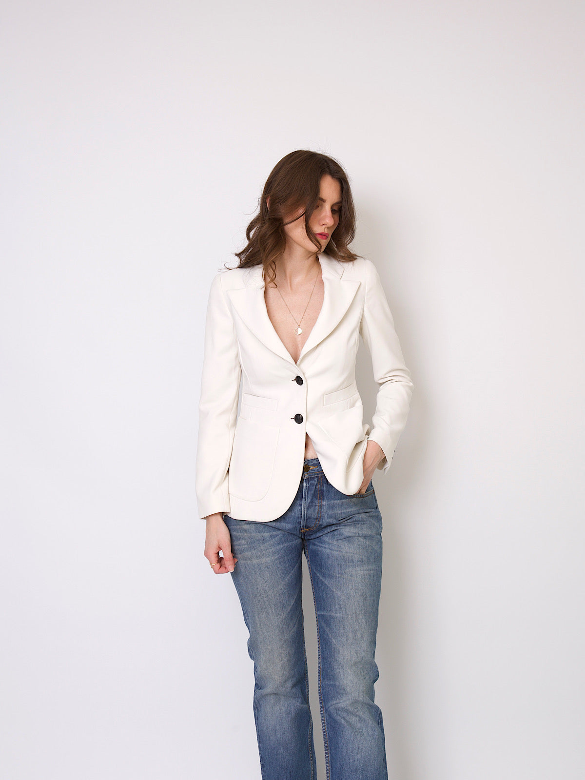 Emporio Armani white blazer jacket