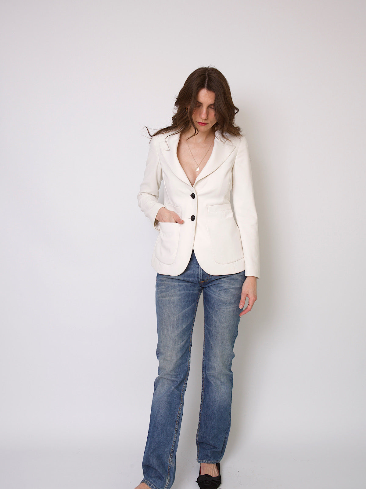 Emporio Armani white blazer jacket