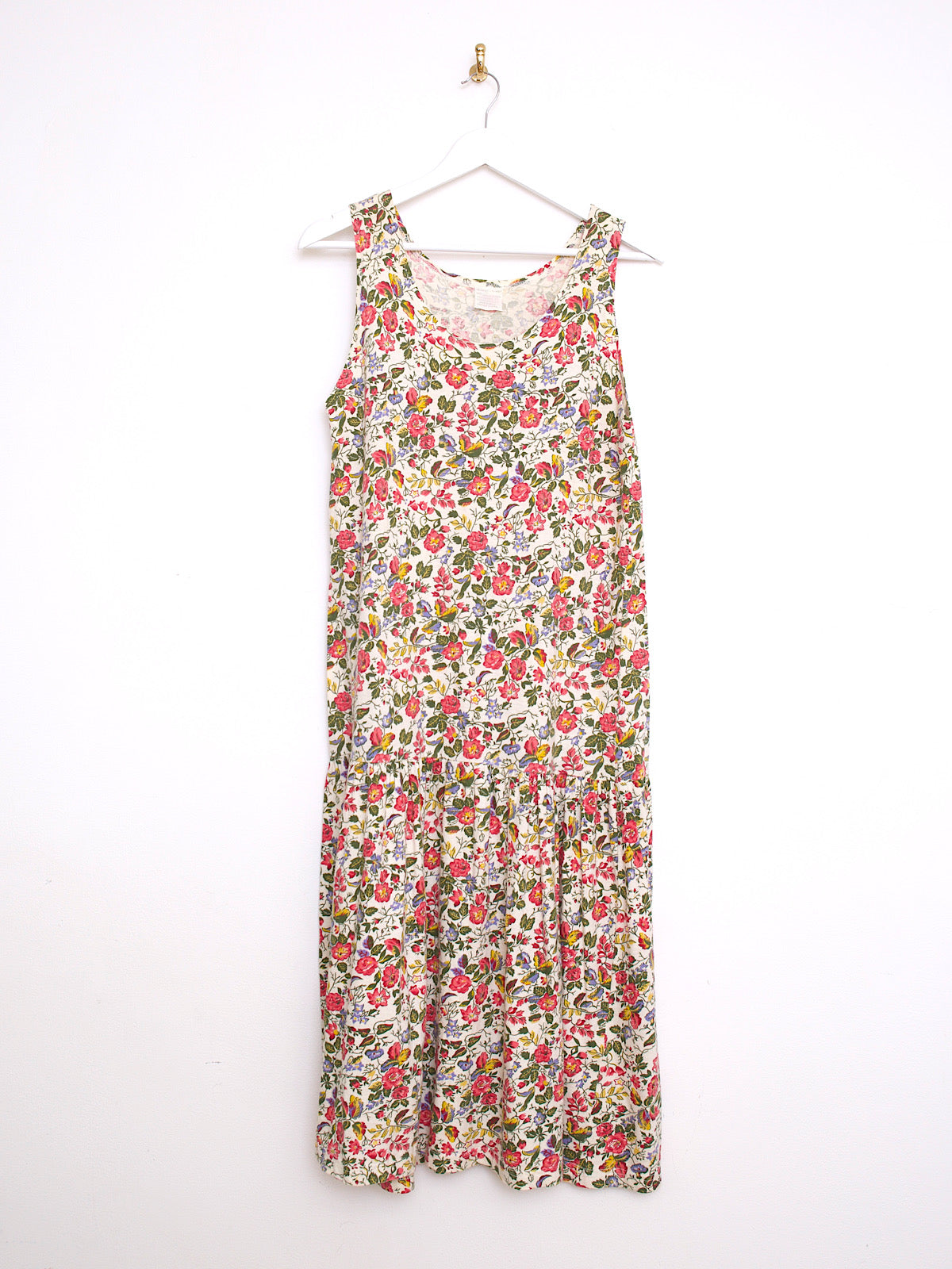 Vintage pretty floral dress cotton sleeveless