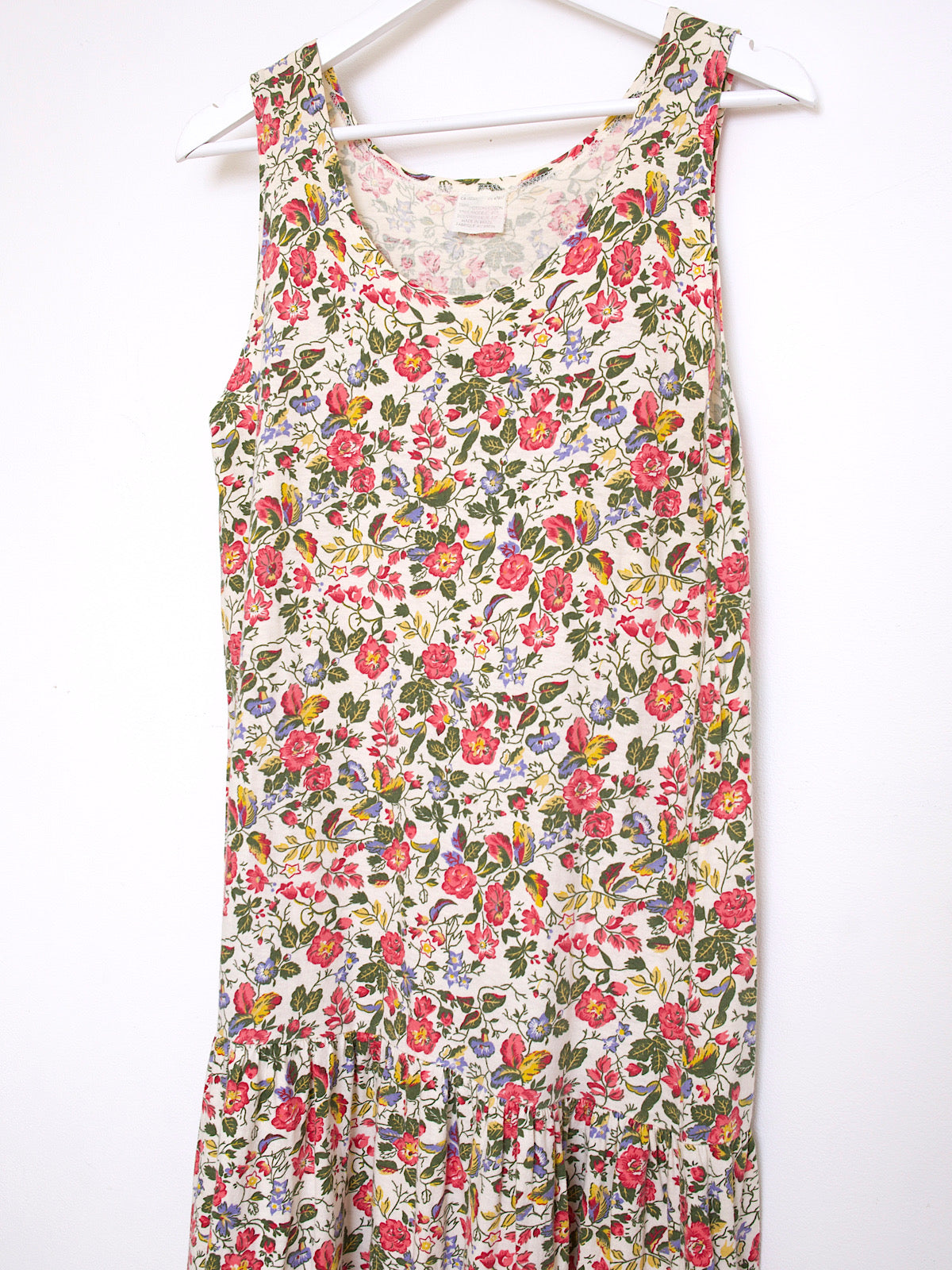 Vintage pretty floral dress cotton sleeveless