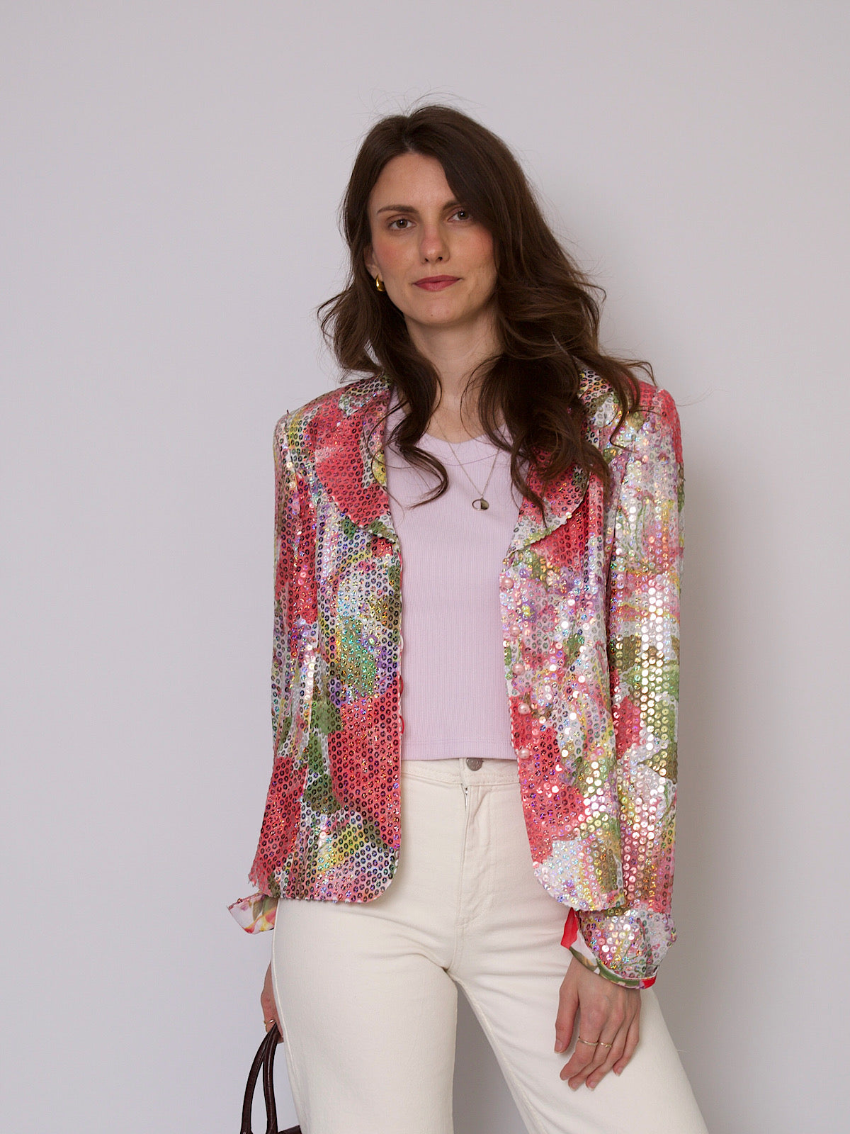 Multicoloured sequins jacket short length by Escada