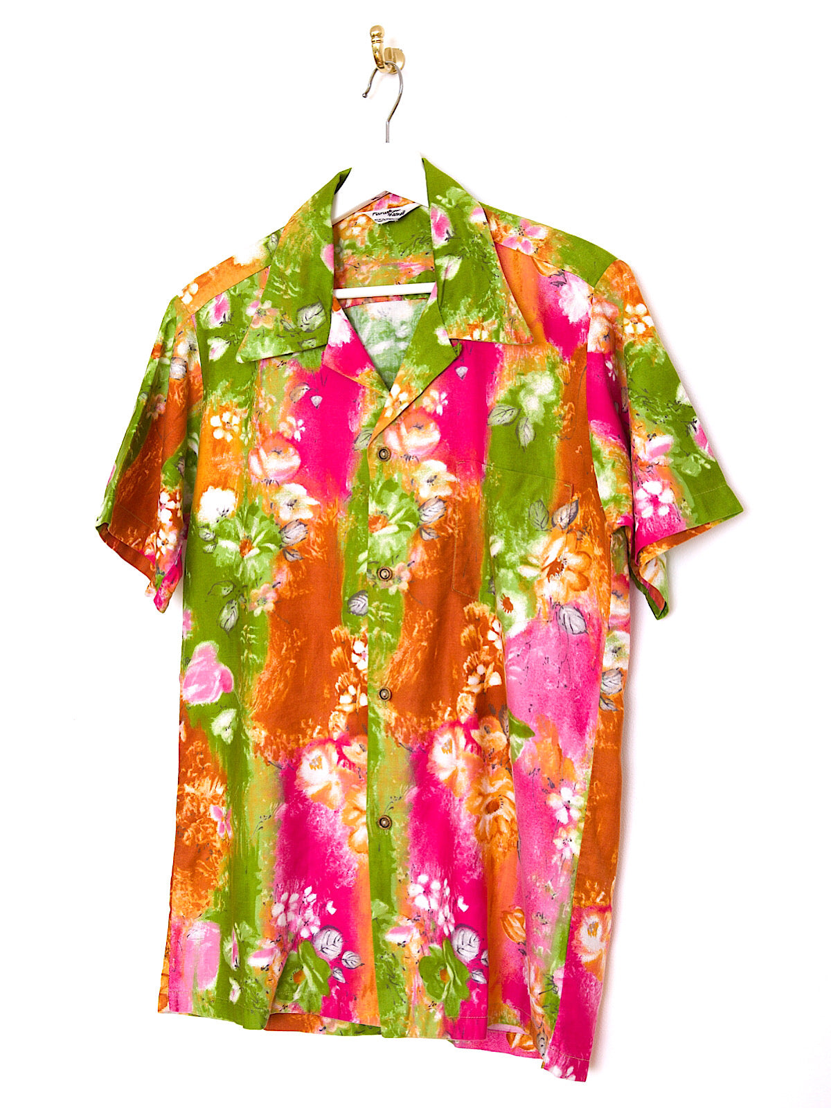 60s vintage Hawaii shirt bright floral print