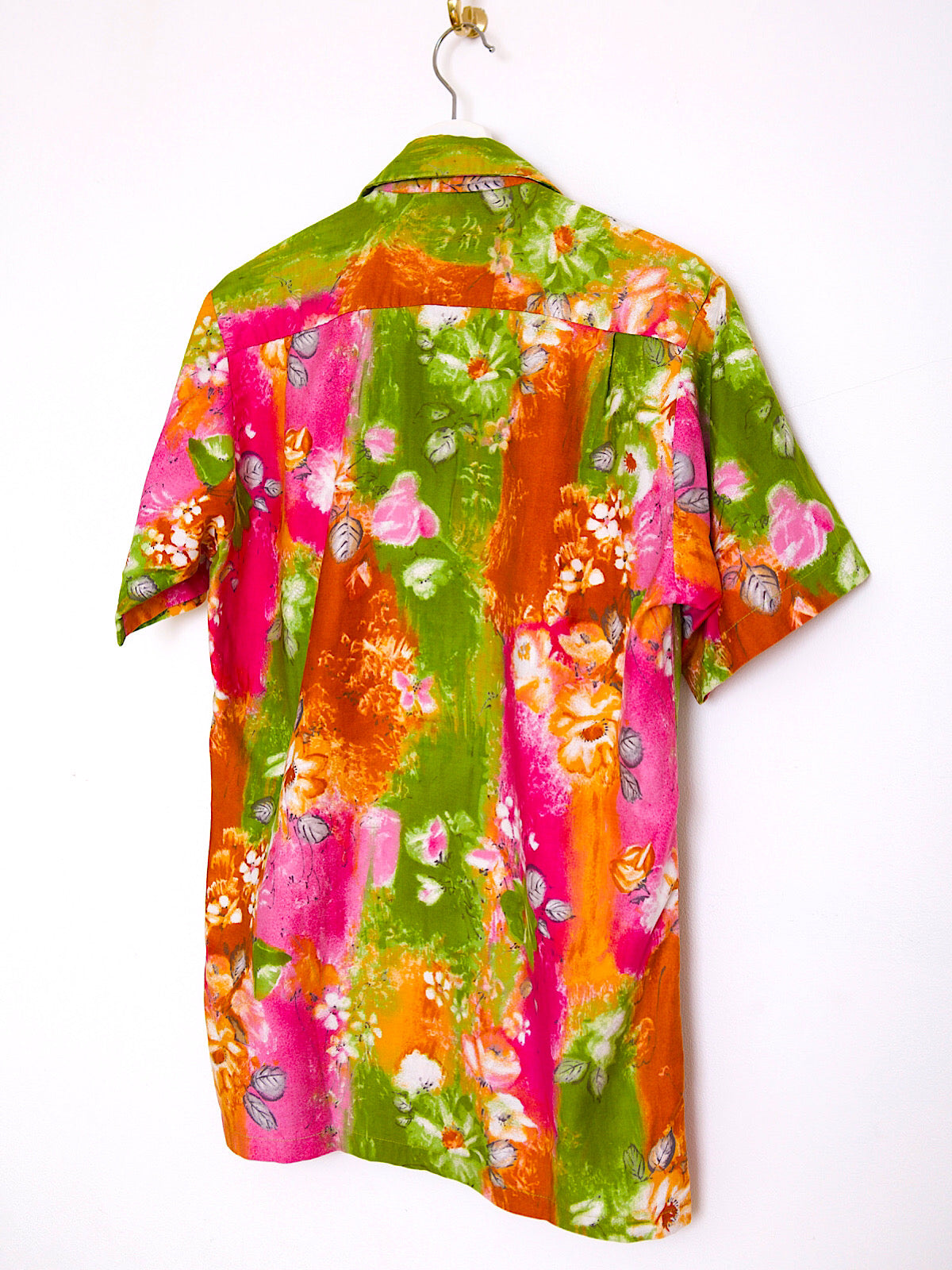 60s vintage Hawaii shirt bright floral print