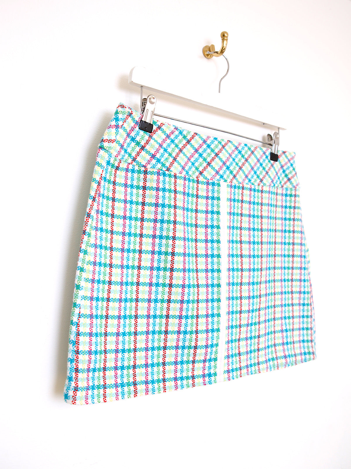 90s vintage mini skirt check print