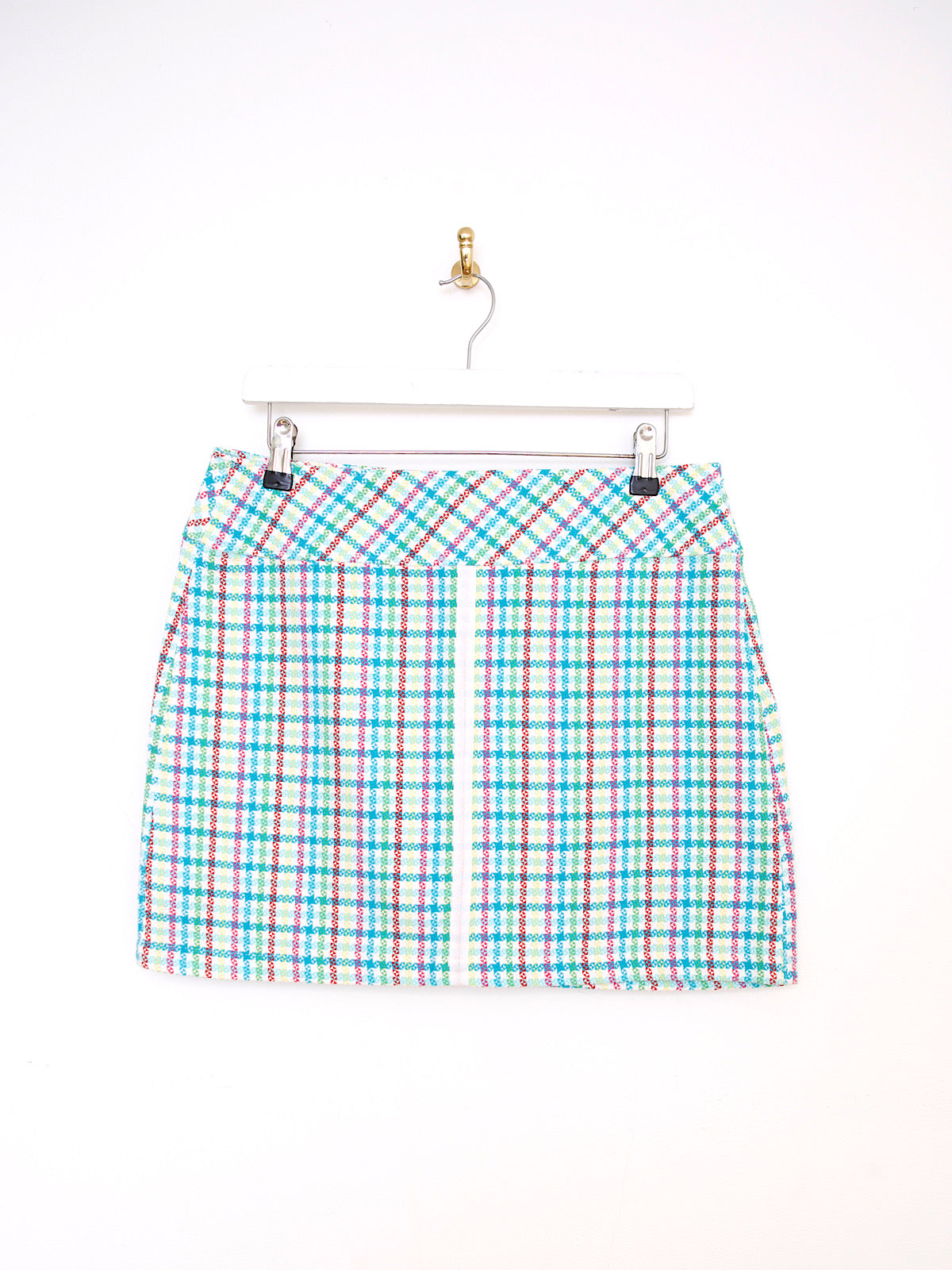 90s vintage mini skirt check print