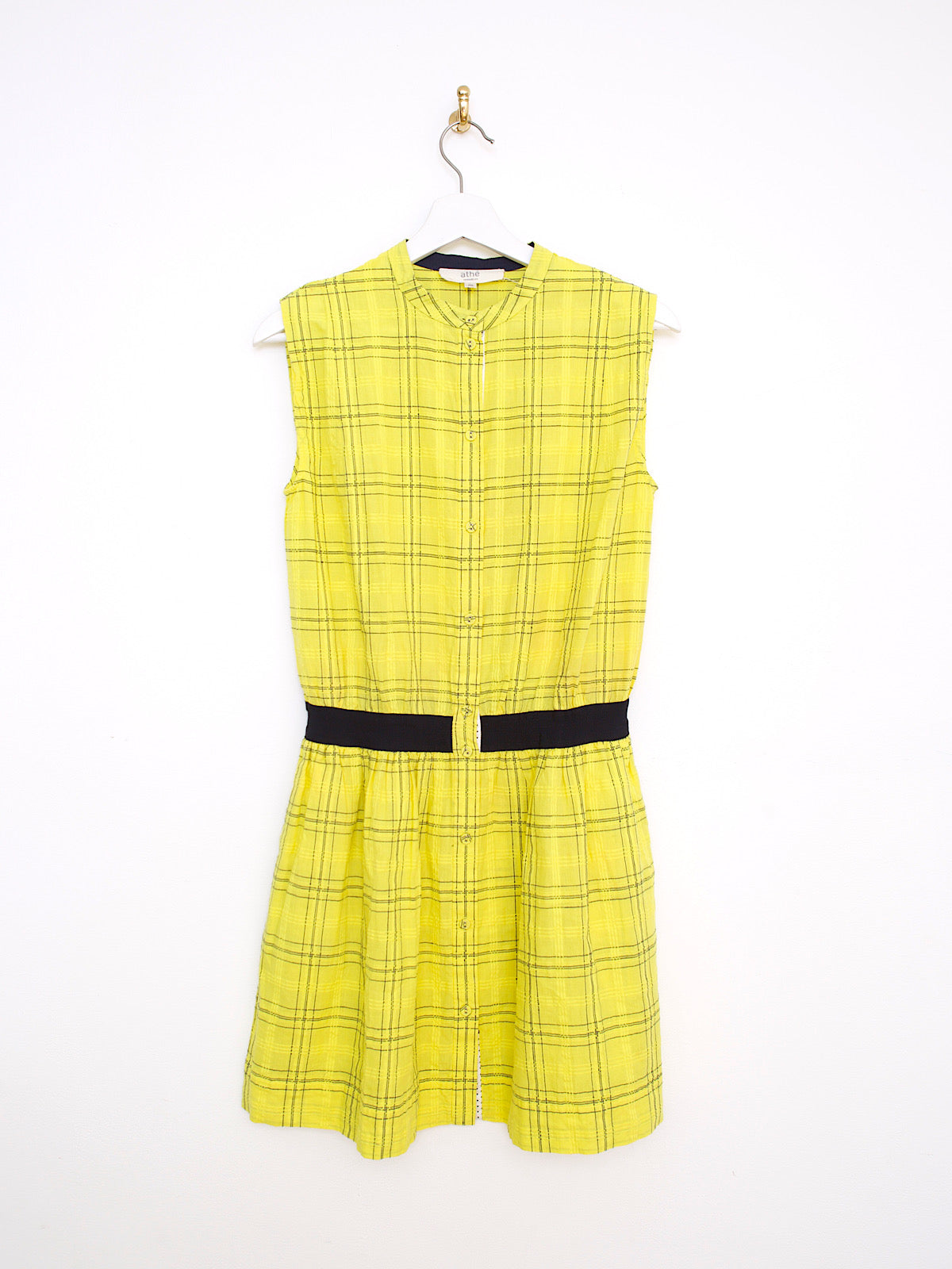 Mini dress yellow tartan fabric by Athe Vanessa Bruno