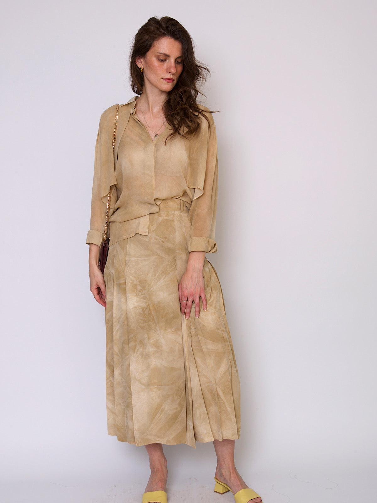 90s vintage 2 piece silk suit by Escada Margaretha Ley