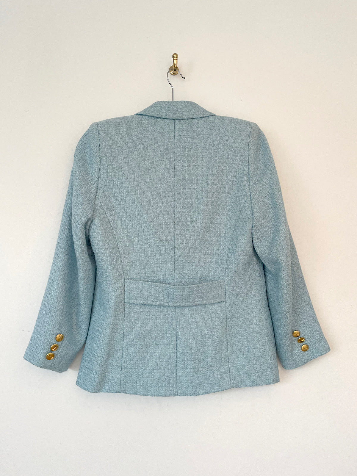 Vintage double breasted blazer baby blue with gold buttons