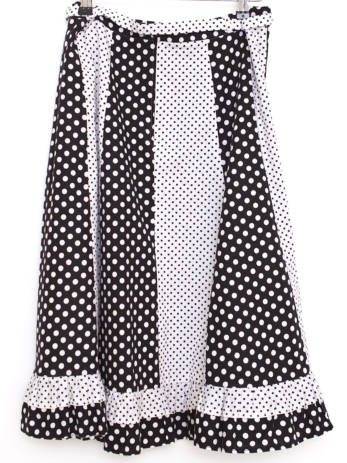 Vintage cotton A line skirt black and white polka dot