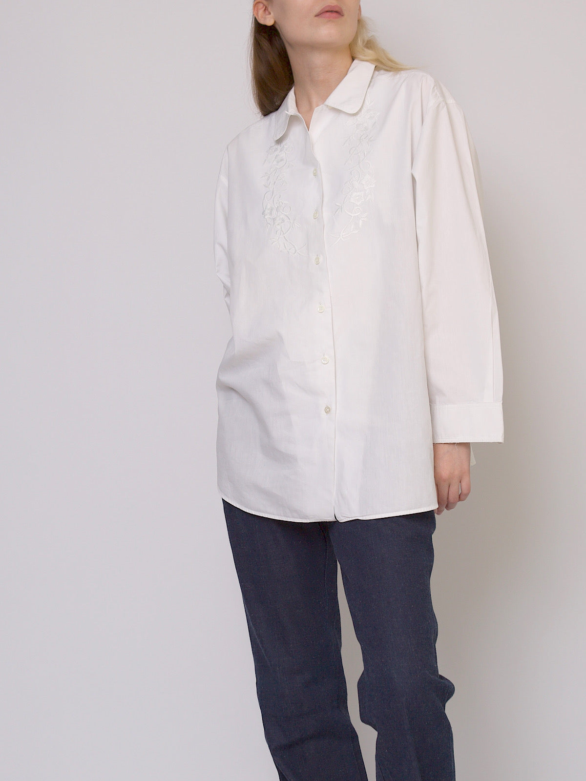 Vintage white cotton oversized shirt