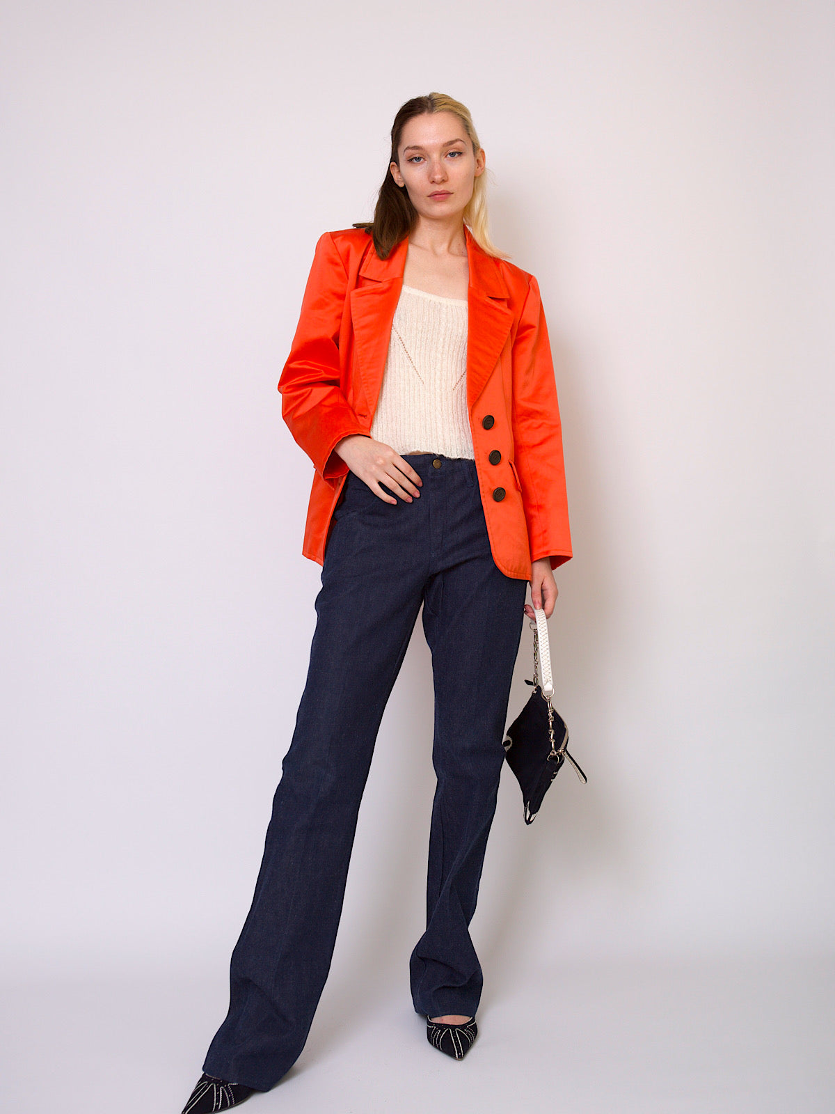 Vintage Yves Saint Laurent Rive Gauche orange blazer