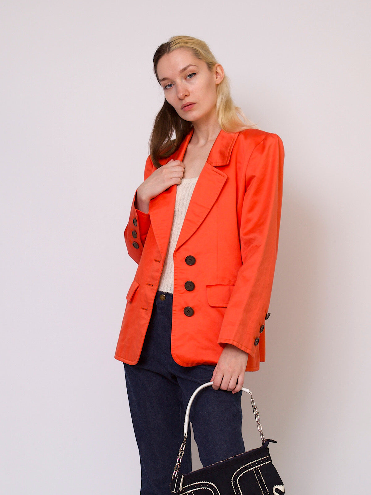 Vintage Yves Saint Laurent Rive Gauche orange blazer