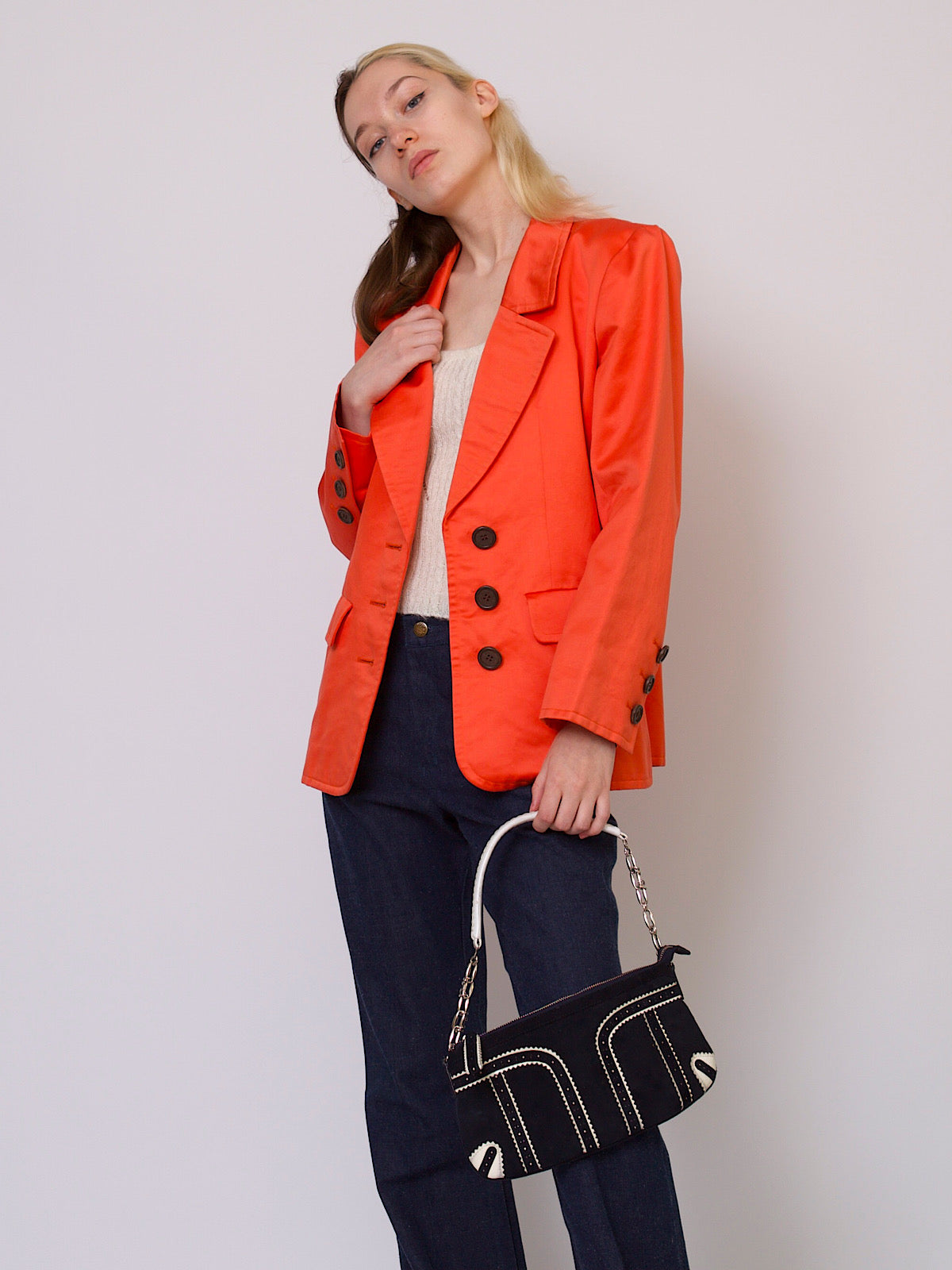 Vintage Yves Saint Laurent Rive Gauche orange blazer