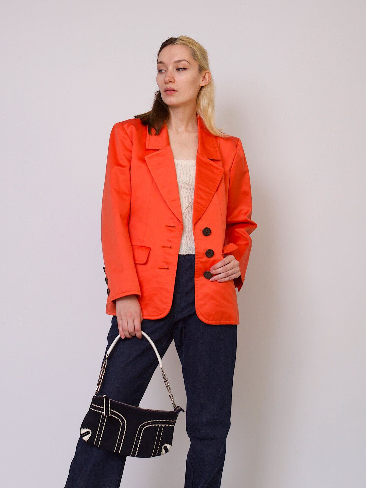 Vintage Yves Saint Laurent Rive Gauche orange blazer