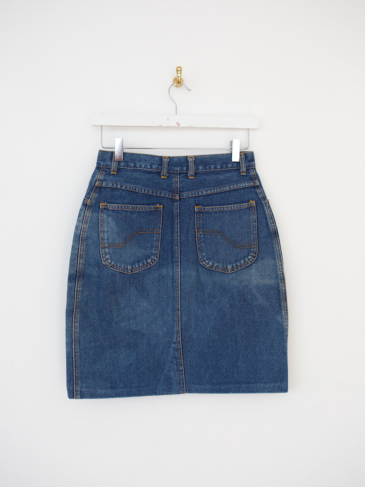 Vintage short denim skirt pencil shape