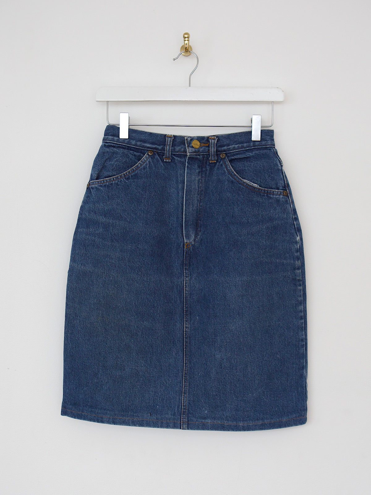 80s vintage denim skirt short pencil shape