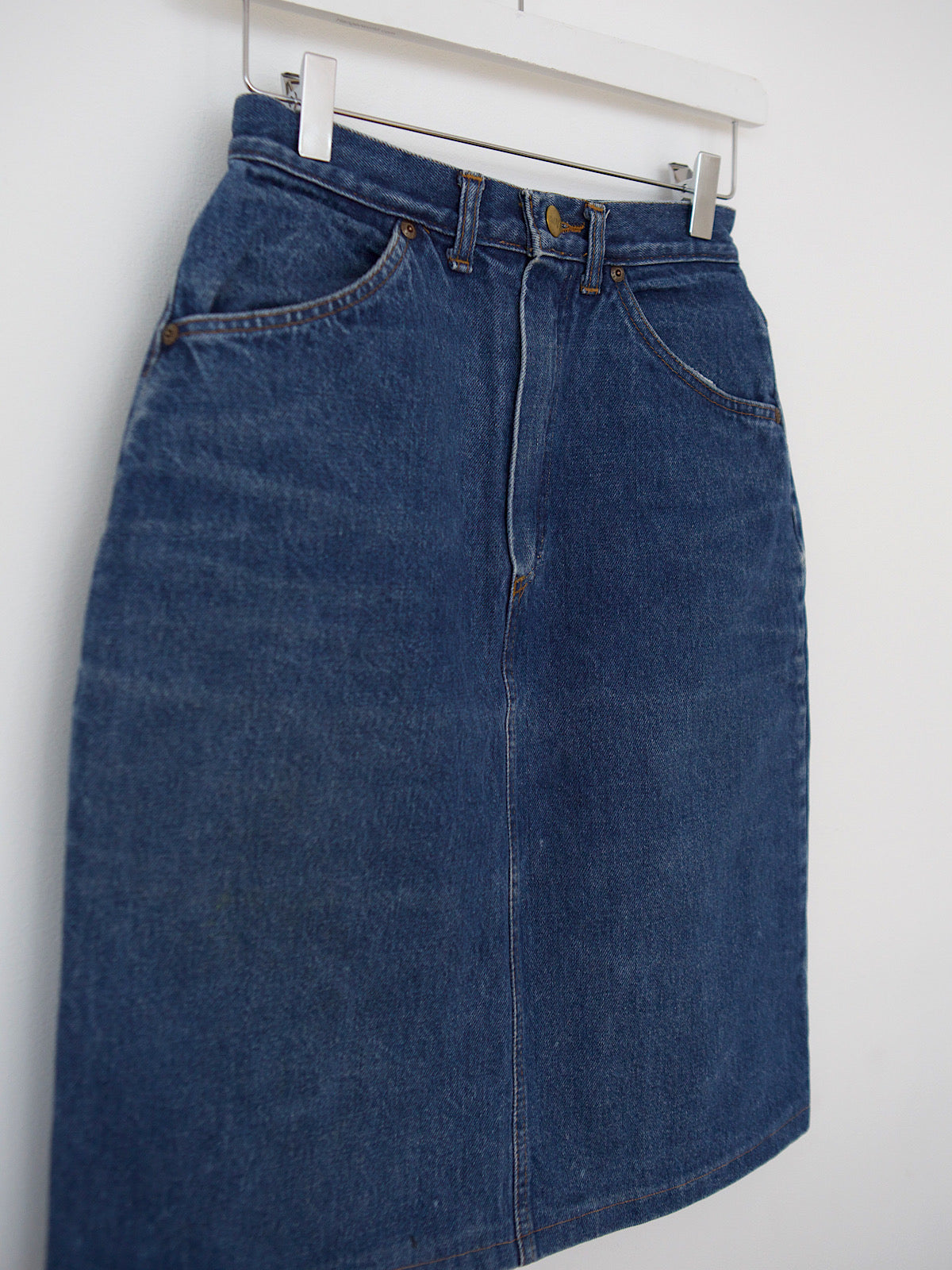 80s vintage denim skirt short pencil shape