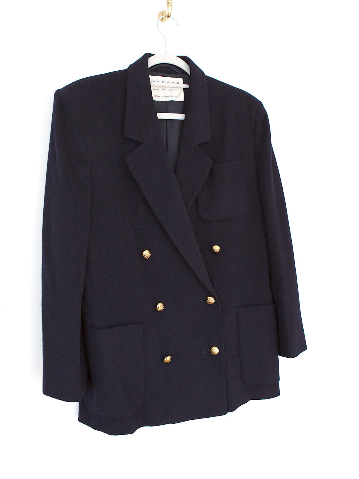 Classic vintage Jaeger blazer double breasted navy blue