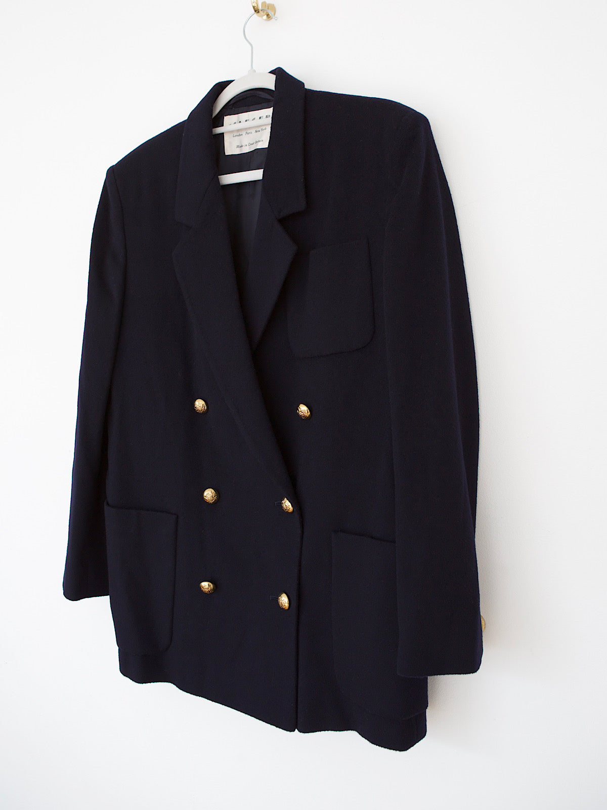 Classic vintage Jaeger blazer double breasted navy blue