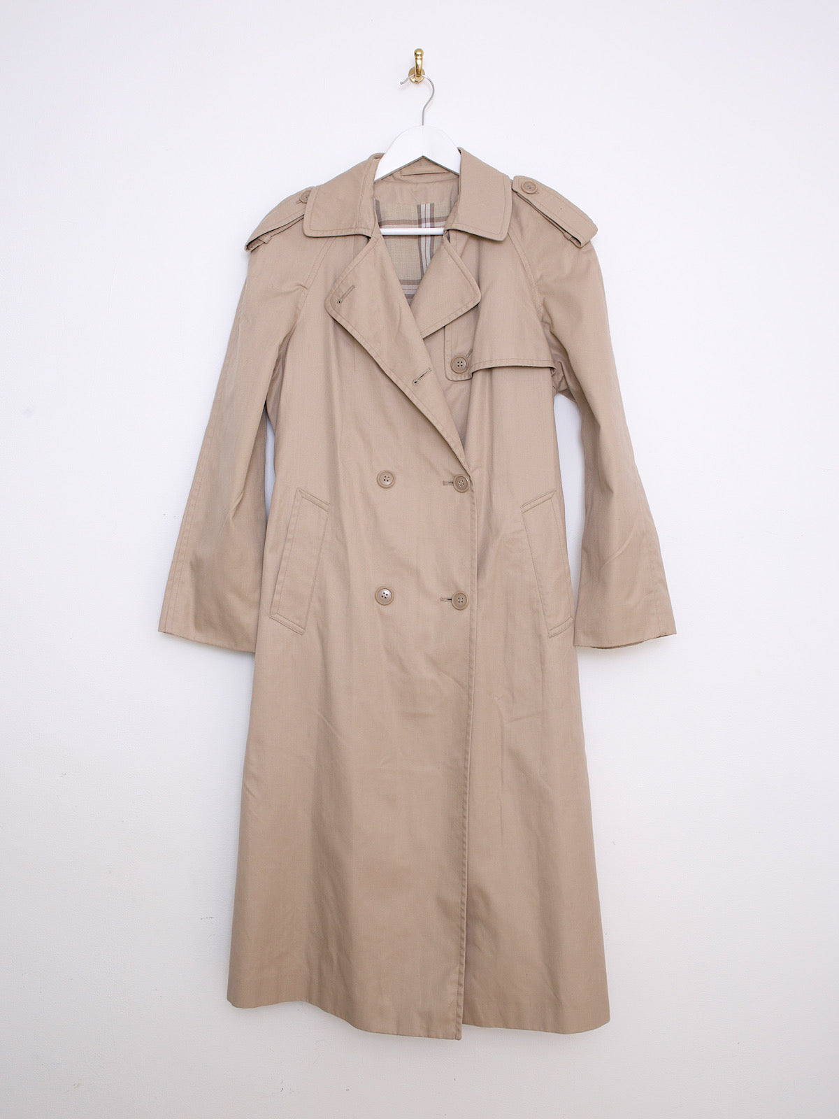 Y2K vintage beige trench double breasted with belt