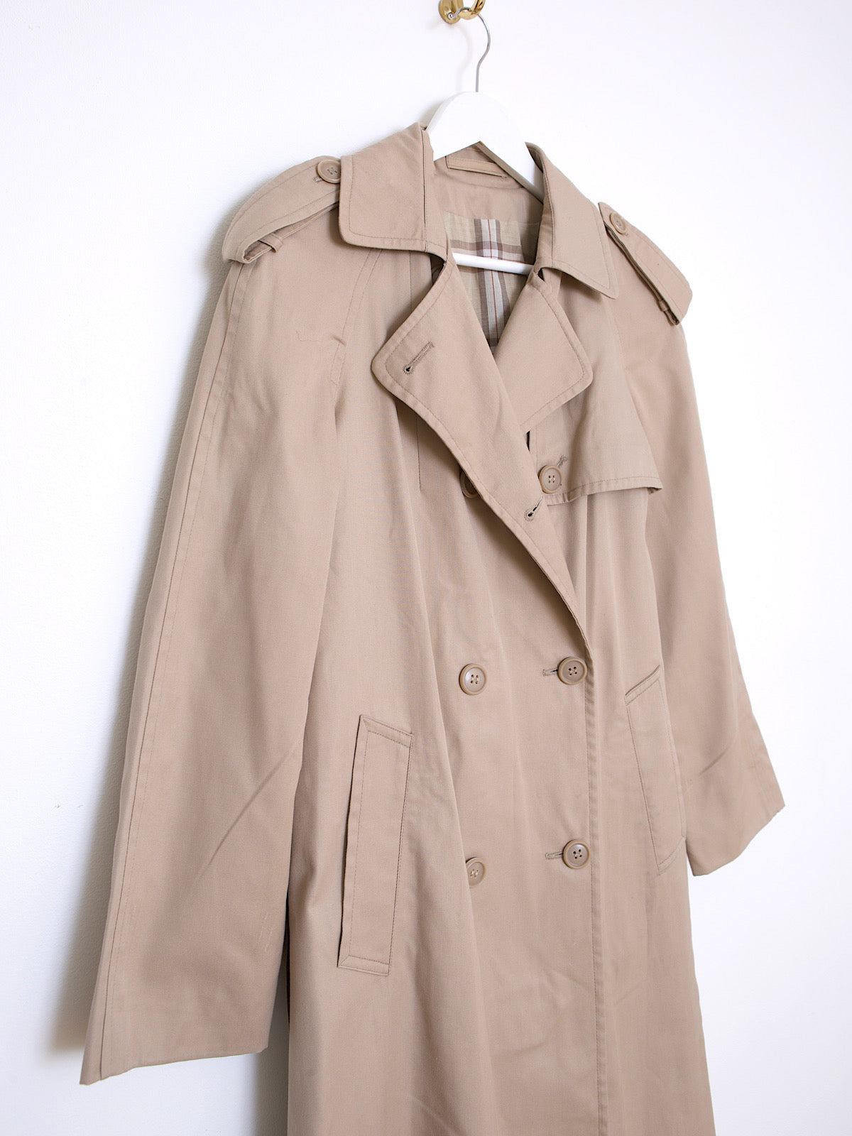 Y2K vintage beige trench double breasted with belt