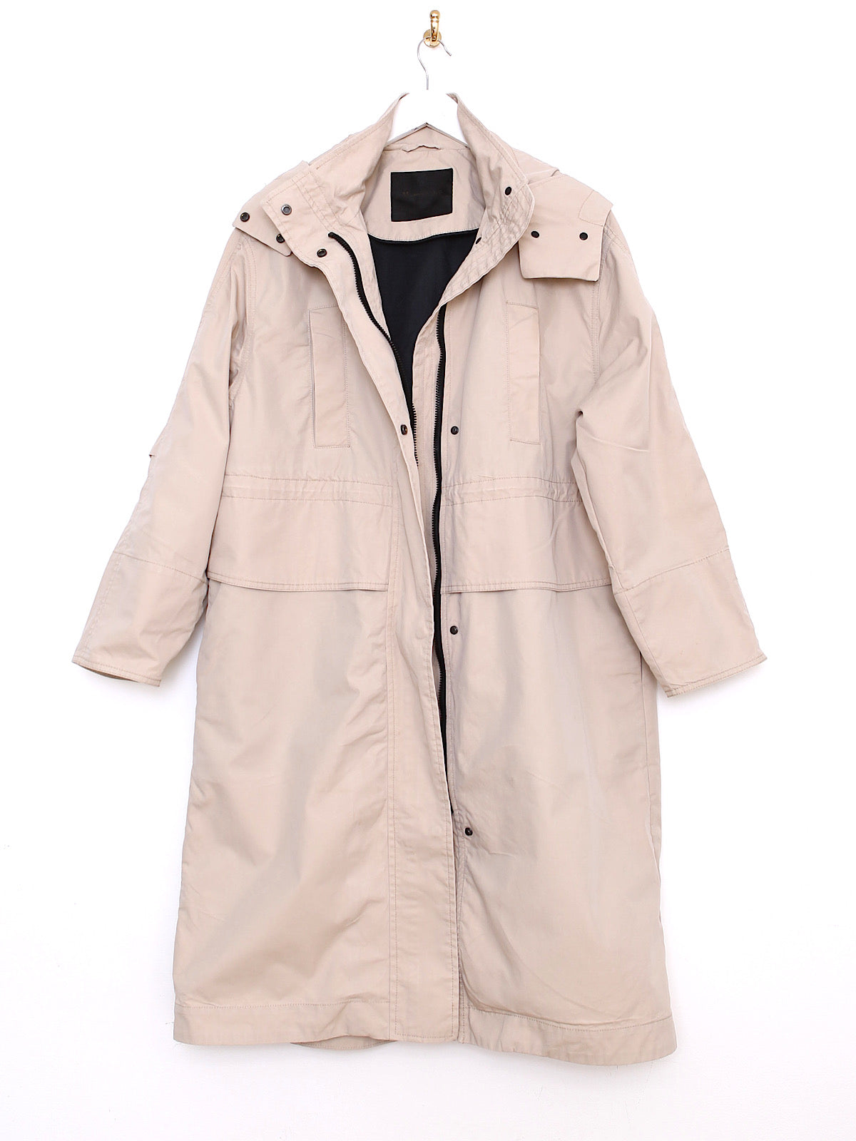 Hooded trench coat beige by Massimo Dutti