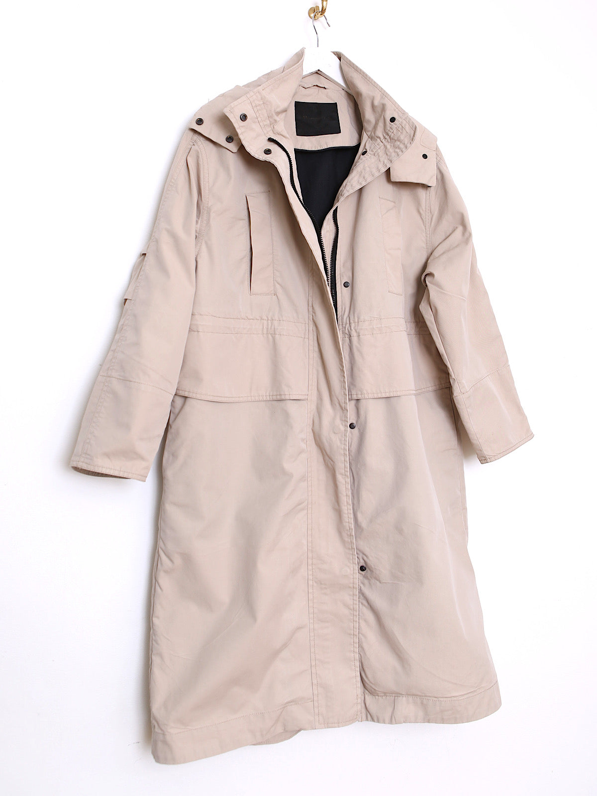 Hooded trench coat beige by Massimo Dutti