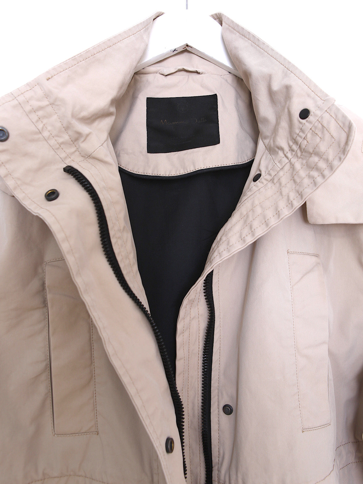 Hooded trench coat beige by Massimo Dutti