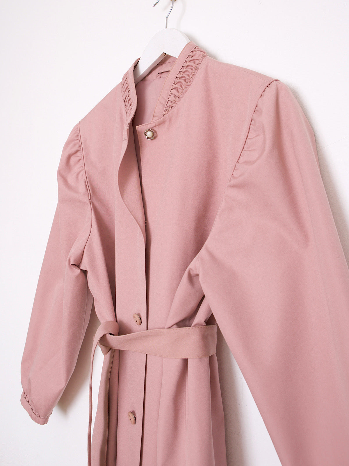 60s vintage pink pretty belted trench