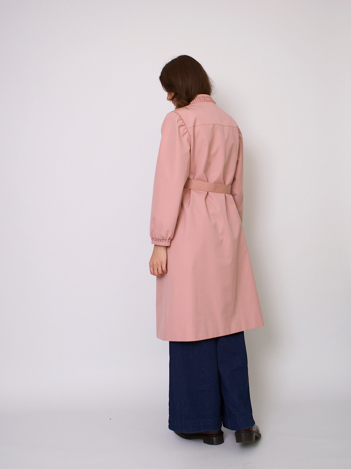 60s vintage pink pretty belted trench